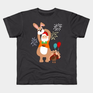 Santa Claus in an Easter Bunny Costume Funny Every Holiday Kids T-Shirt